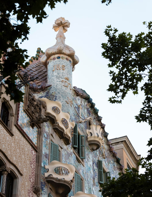 Detalle de la Casa Batlló, en el Paseo de Gracia de Barcelona